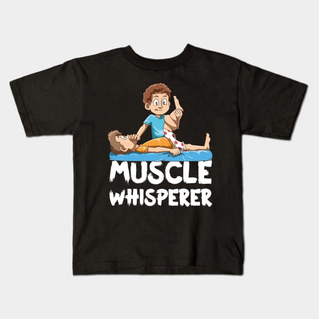 Funny Physio Muscle Whisperer Cartoon Kids T-Shirt by melostore